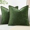 Christmas Chenille Throw Pillow Covers 18x18 Set of 2, Farmhouse Velvet Neutral Decorative Euro Pillowcases with Stitched Edge for Couch, Sofa, Bed – Forest Elf
